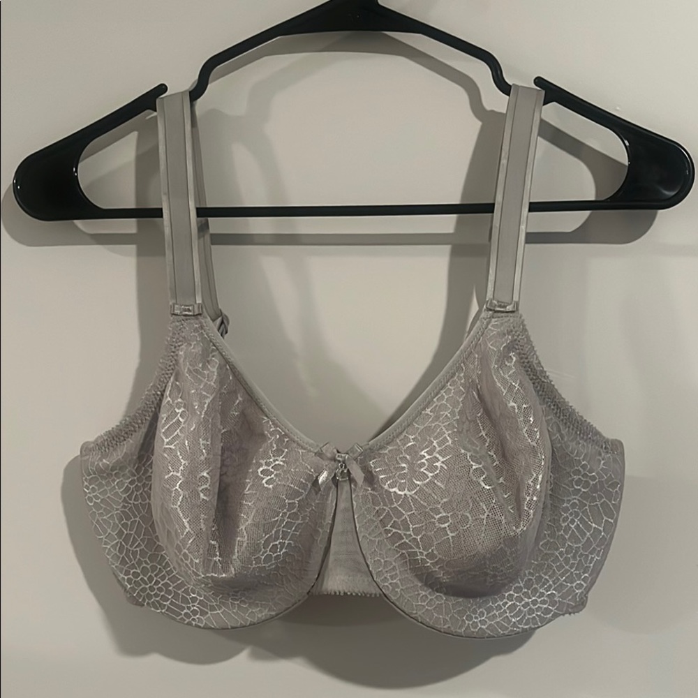 Elegant Gray Lace Bra